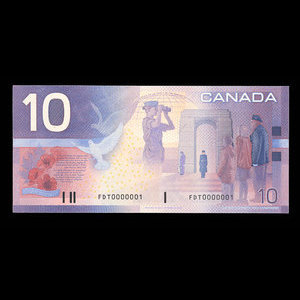 Canada, Bank of Canada, 10 dollars : 2001