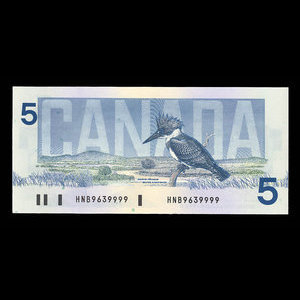 Canada, Bank of Canada, 5 dollars : 1986