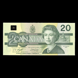 Canada, Bank of Canada, 20 dollars : 1991