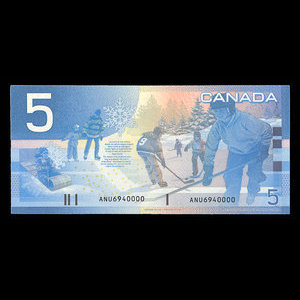 Canada, Bank of Canada, 5 dollars : 2002