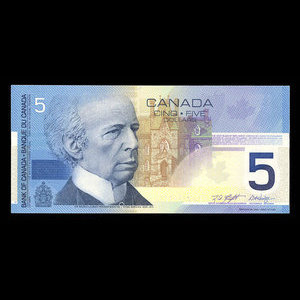 Canada, Bank of Canada, 5 dollars : 2002