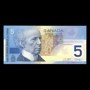 Canada, Bank of Canada, 5 dollars : 2002