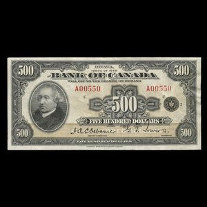 Canada, Bank of Canada, 500 dollars : 1935