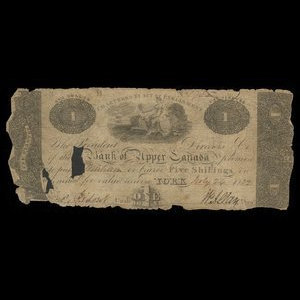 Canada, Bank of Upper Canada (York), 1 dollar : July 24, 1822