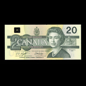 Canada, Bank of Canada, 20 dollars : 1991