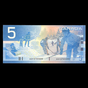 Canada, Bank of Canada, 5 dollars : 2002