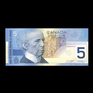 Canada, Bank of Canada, 5 dollars : 2002