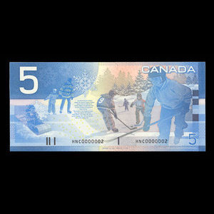 Canada, Bank of Canada, 5 dollars : 2002