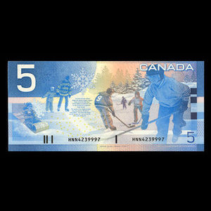 Canada, Bank of Canada, 5 dollars : 2002