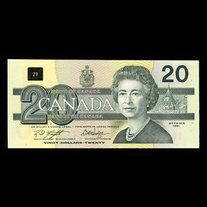 Canada, Bank of Canada, 20 dollars : 1991