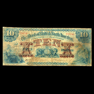 Canada, Bank of British North America, 10 dollars : July 3, 1877