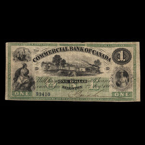 Canada, Commercial Bank of Canada, 1 dollar : January 2, 1860