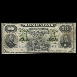 Canada, Molsons Bank, 10 dollars : January 2, 1897