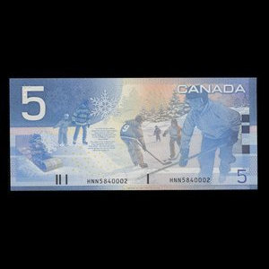 Canada, Bank of Canada, 5 dollars : 2002