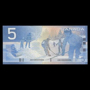 Canada, Bank of Canada, 5 dollars : 2002