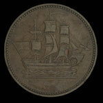 Canada, unknown, 1/2 penny : 1835