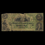 Canada, Bank of Upper Canada (York), 5 dollars : July 5, 1859