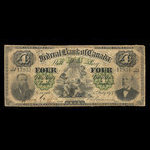 Canada, Federal Bank of Canada, 4 dollars : July 1, 1874