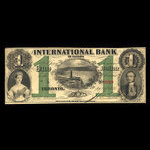 Canada, International Bank of Canada, 1 dollar : September 15, 1858