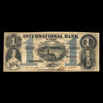 Canada, International Bank of Canada, 1 dollar : September 15, 1858