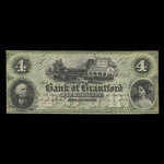 Canada, Bank of Brantford, 4 dollars : November 1, 1859