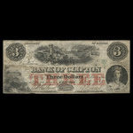 Canada, Bank of Clifton, 3 dollars : November 1, 1859