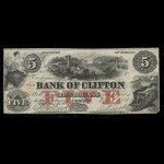 Canada, Bank of Clifton, 5 dollars : November 1, 1859