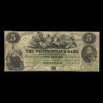 Canada, Westmorland Bank of New Brunswick, 5 dollars : August 1, 1861