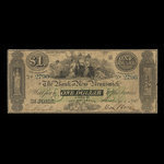 Canada, Bank of New Brunswick, 1 dollar : November 1, 1860