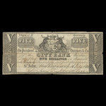 Canada, City Bank (Saint John), 5 shillings : July 16, 1836