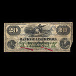 Canada, Bank of Liverpool, 20 dollars : November 1, 1871