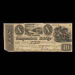 Canada, Niagara Suspension Bridge Bank, 10 dollars : January 4, 1841