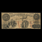 Canada, Provincial Bank of Canada (Stanstead), 5 dollars : April 1, 1856