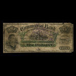 Canada, Commercial Bank of Newfoundland, 5 dollars : January 3, 1888