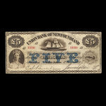 Canada, Union Bank of Newfoundland, 5 pounds : August 1, 1883