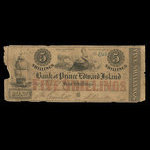 Canada, Bank of Prince Edward Island, 5 shillings : August 18, 1856