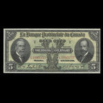 Canada, Provincial Bank of Canada, 5 dollars : August 1, 1928