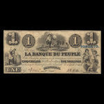 Canada, Banque du Peuple (People's Bank), 1 dollar : September 1, 1846