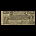 Canada, Bank of British North America, 5 dollars : January 1, 1841