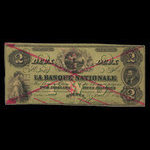 Canada, La Banque Nationale (National Bank), 2 dollars : April 28, 1860