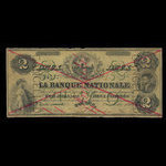 Canada, La Banque Nationale (National Bank), 2 dollars : May 25, 1860