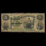 Canada, Exchange Bank of Canada, 5 dollars : October 1, 1872