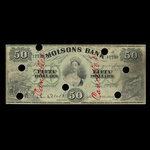 Canada, Molsons Bank, 50 dollars : January 2, 1891