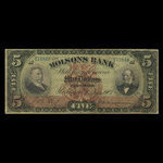 Canada, Molsons Bank, 5 dollars : January 3, 1903