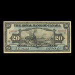 Canada, Royal Bank of Canada, 20 dollars : January 2, 1913