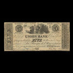 Canada, Union Bank, 5 dollars : August 1, 1838