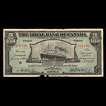 Dominica, Royal Bank of Canada, 5 dollars : January 2, 1920