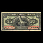 Jamaica, Canadian Bank of Commerce, 5 pounds : March 1, 1921