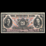 Canada, Dominion Bank, 20 dollars : February 1, 1931