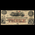 Canada, Farmer's Joint Stock Banking Co., 3 dollars : February 1, 1849